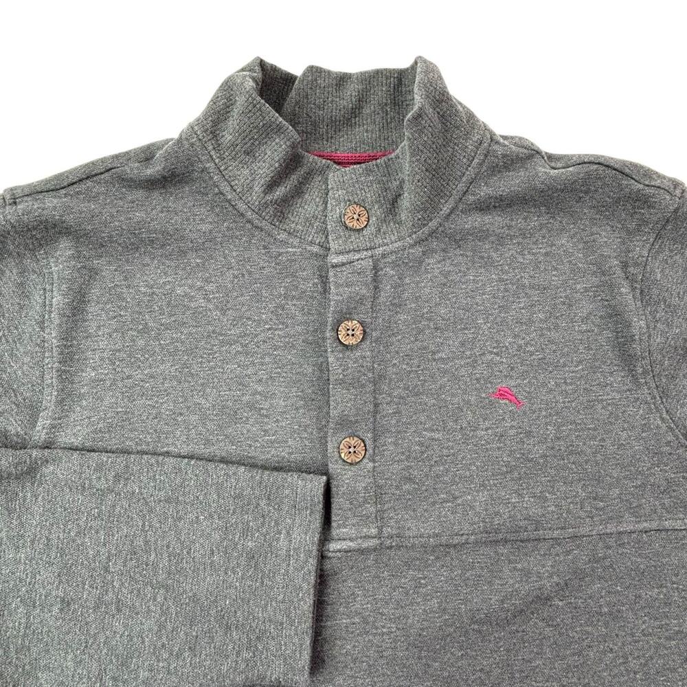 Tommy Bahama Men's XL Gray 1/4 Quarter Zip Mock Neck Pullover Jacket Sweatshirt - Picture 12 of 16